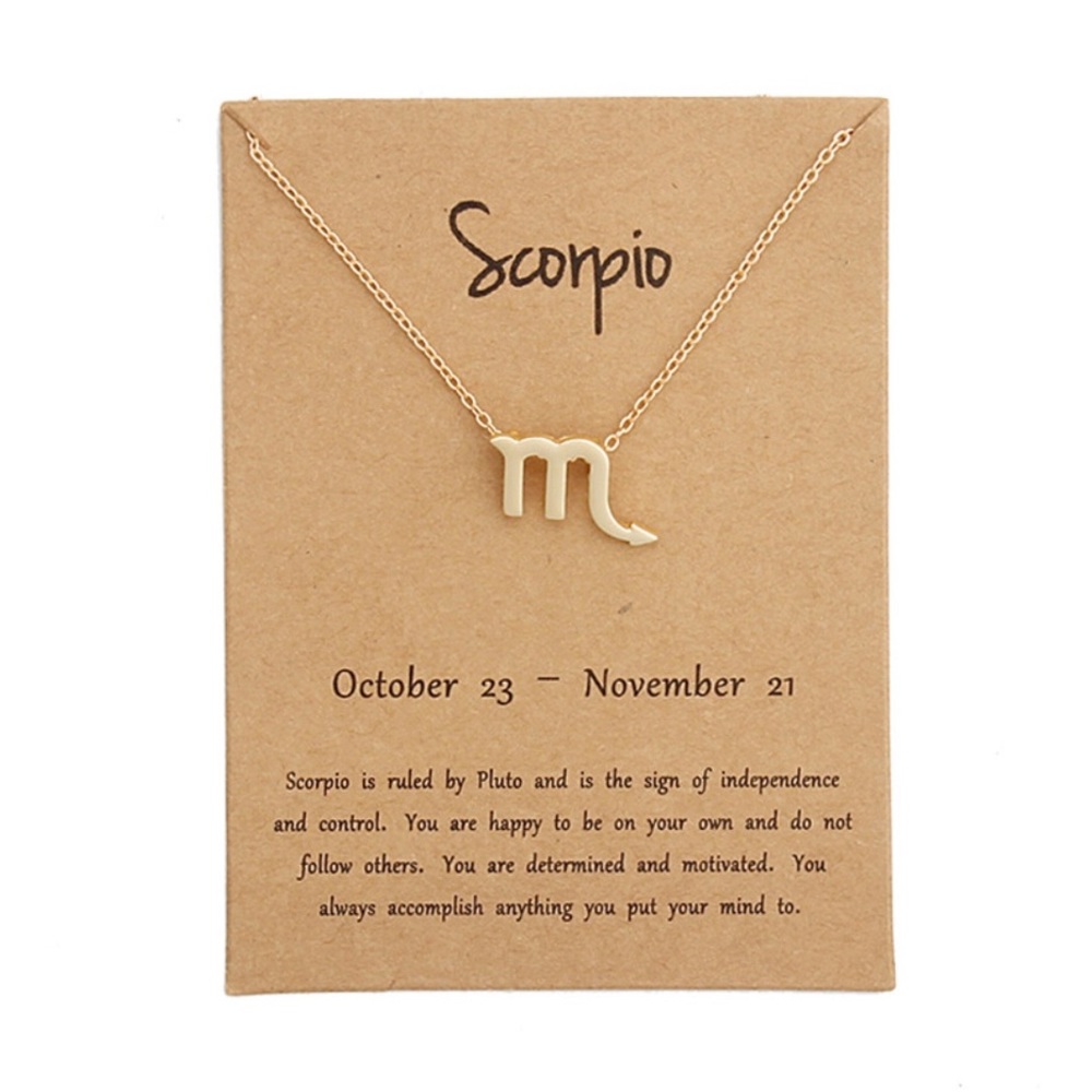Scorpio - Zodiac ♏️ Sign Necklace w/ Card